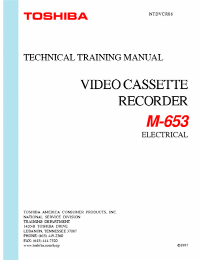 Toshiba M-653 Training Manual